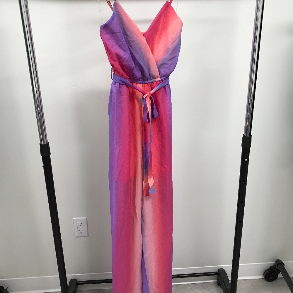Pink/Coral/Purple Tie Dye Jumpsuit